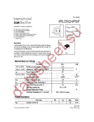 IRLD024PBF datasheet  